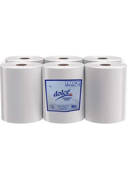 Hareketli Havlu 6 Rulo 2 Katlı 4 kg (1 Koli)