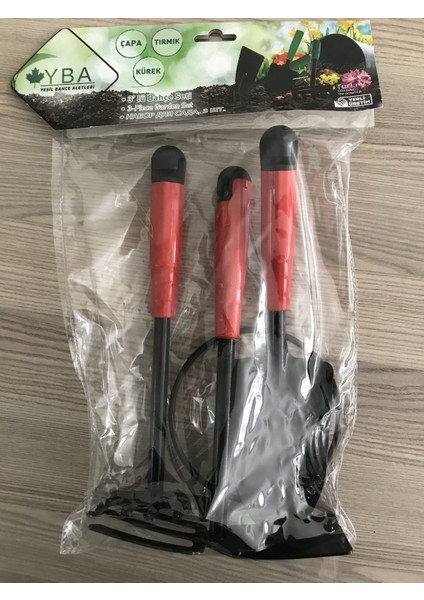 Bahçe Hobi 3'lü Set Çapa Tırmık Kürek