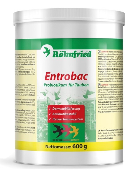 Entrobac Probiyotik Katkısı 600 gr