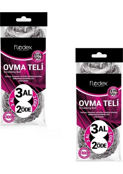 Extra Güçlü Ovma Teli 6 Adet Eko Paket