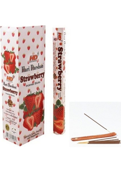 Strawberry&çilek Kokusu 120 Adet Çubuk Tütsü 1 Adet Kayık Tütsülük Hediye