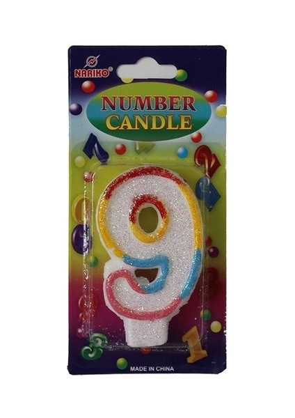 9 Rakamlı Numaralı Parti Mumu