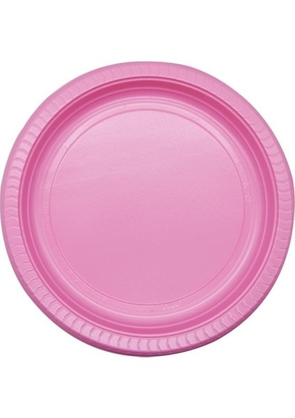 25LI Tek Kullanımlık Plastik Tabak Pembe