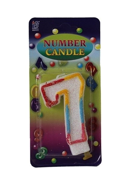 7 Rakamlı Numaralı Parti Mumu