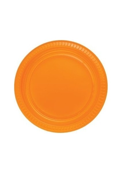 Partici Turuncu Plastik Tabak 22 cm