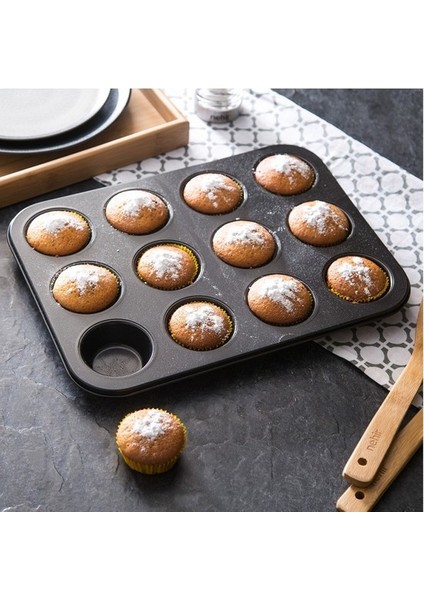 Mutfak Teflon 12'lı Muffin Kalıbı,kek Kalıbı,