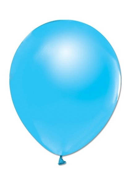 Metalik Mavi Balon 10 Adet