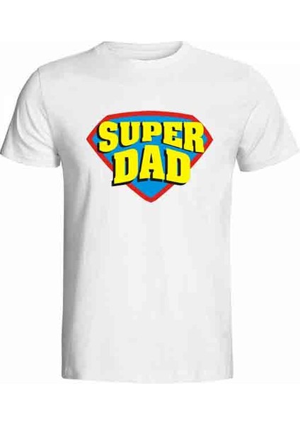 Babalar Günü Hediyesi Super Dad Baskılı Tişört