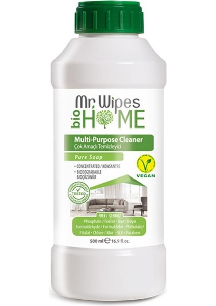 Mr. Wipes Konsantre Çok Amaçlı Temizleyici Beyaz Sabun Kokulu 500 ml
