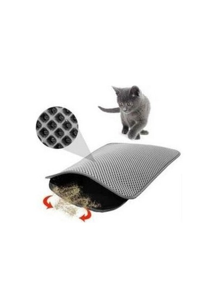 Mia Cat Kedi Kumu Paspası 45 x 58 cm Gri