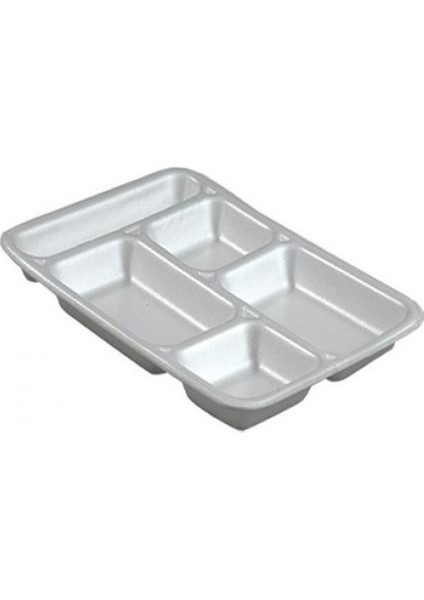 Tabak Köpük 5 Bölmeli Tabldot 100 Lü Paket 7013