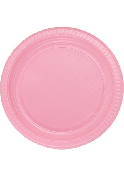 Pembe Plastik Tabak 22 cm 25'li