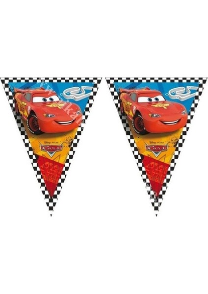 Sihirli Parti Cars Klasik Üçgen Bayrak Set