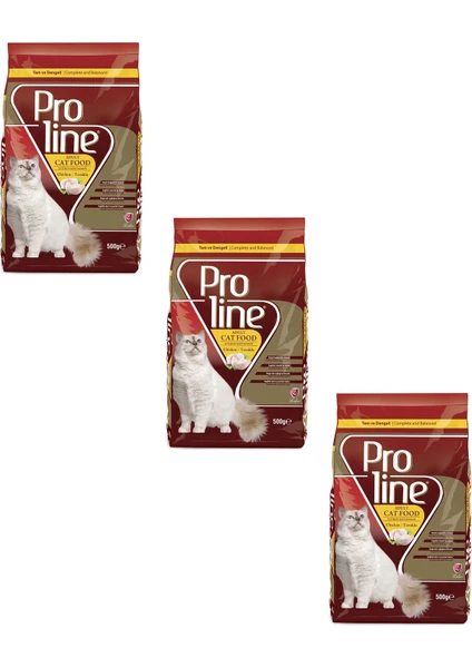 Pro Line Proline Chicken Tavuklu Kedi Maması 500 gr (3 Adet)