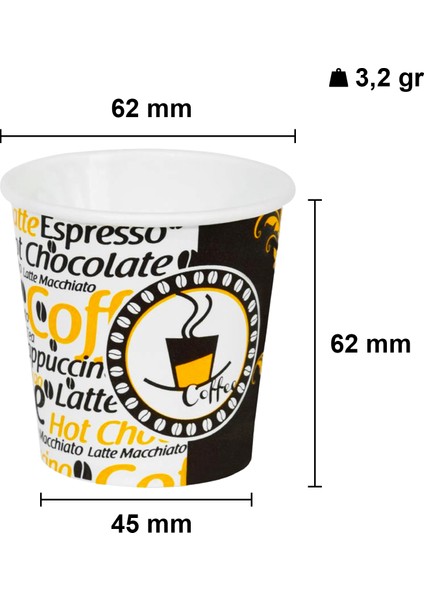 4 Oz Karton Bardak 100 ml - 300'lü (Espresso, Türk Kahvesi) fiyatları