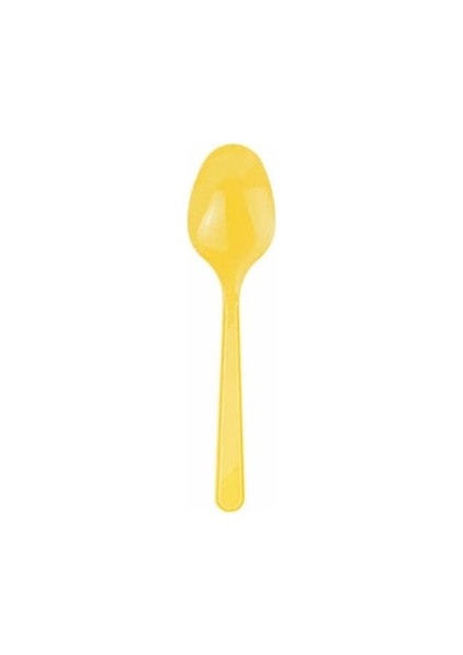 Plastik Sarı Kaşık 25' Li