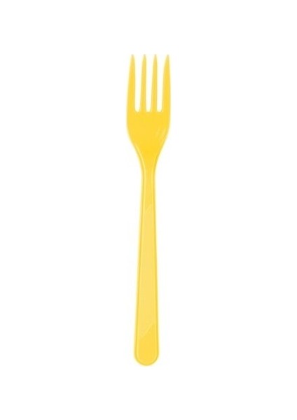 Plastik Sarı Çatal 25' Li