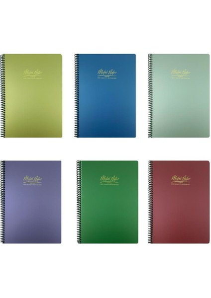 A4 Metal Notes Spiralli Pp Kapak Çizgili Defter 80 Yaprak 6'lı