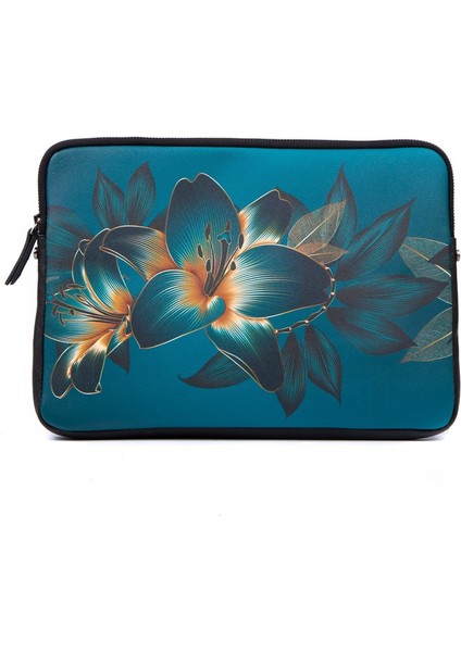 13'' Yaldızlı Çiçek Laptop Kılıfı