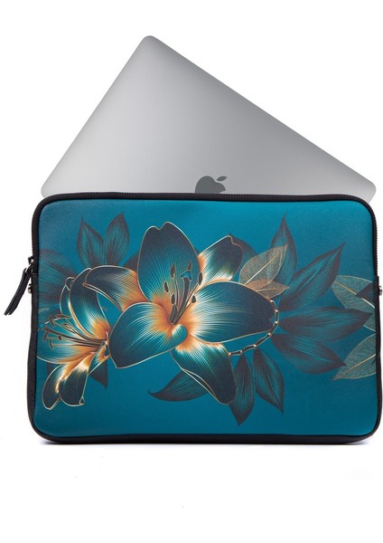 13'' Yaldızlı Çiçek Laptop Kılıfı