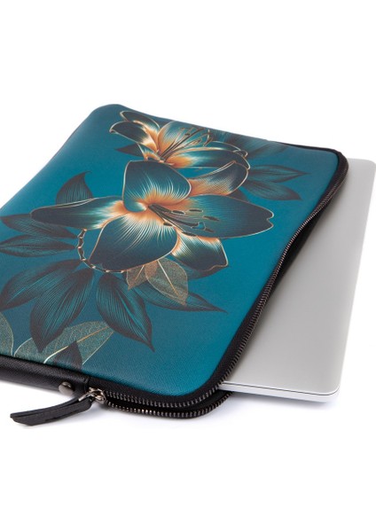 13'' Yaldızlı Çiçek Laptop Kılıfı