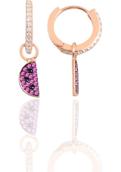 Gümüş Karpuz Halka Küpe