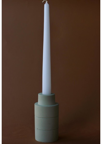 Mumluk Şamdan Handmade Concrete Obje Küf Yeşili Elegance Home In Joy