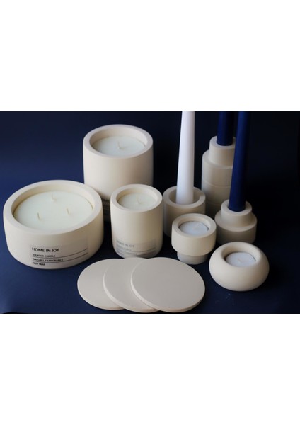 Mumluk Şamdan Handmade Concrete Obje Bej Simplicity Home In Joy fiyatları