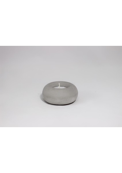 Mumluk Tealight Oval Handmade Concrete Obje Gri Serenity Home In Joy