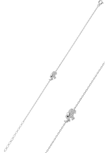 Gümüş Rodyumlu Fil Modeli Bileklik