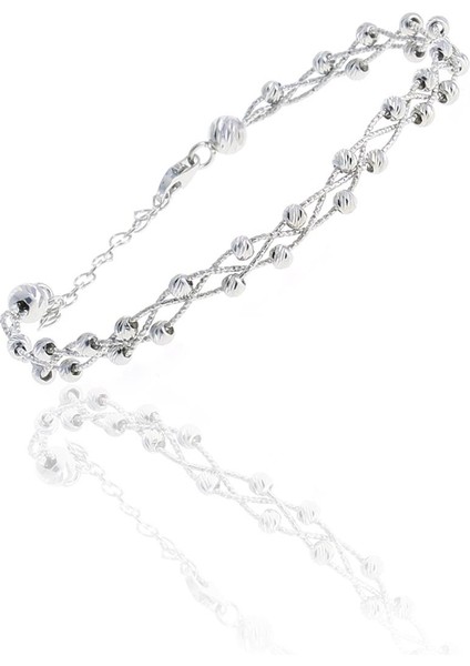 Gümüş Dorissa Rodyumlu Gümüş Bilezik