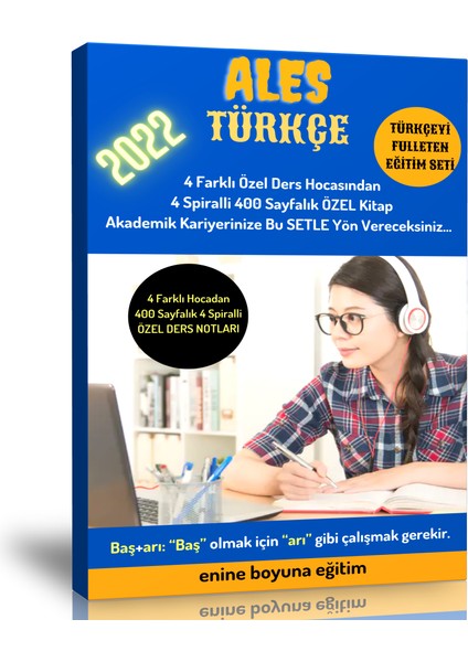 2025 ALES Türkçe Hazırlık Kitap Seti (400 Sayfalık 4 Spiralli Kitap)