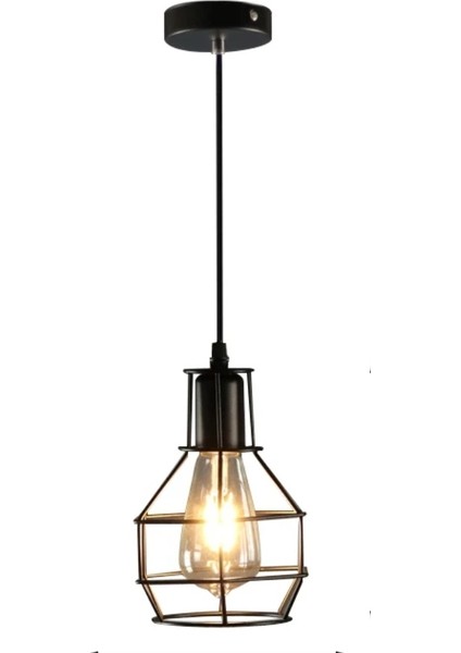 Rys Retro Inox Dekoratif Rustik Tekli Sarkıt Çap.23 cm