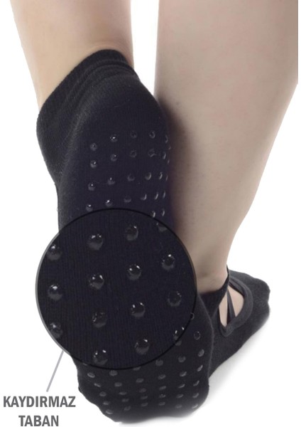 3 Çift Kaydırmaz Tabanlı Pamuklu Pilates ve Yoga Çorabı modelleri