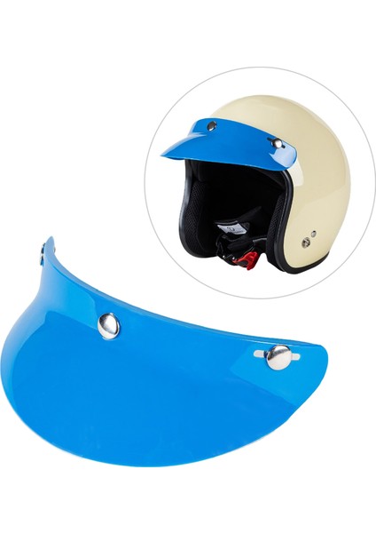 Strade Store Vintage Açık Yüz Kask Visor Tepe 3-Snap Uv Işınları Koruma, Boyut En Açık Yüz, Yarım Yüz Veya Vintage Kasklara Uyar - Koyu Mavi (Yurt Dışından)