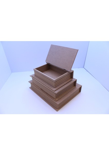 Ham Ahşap 3'lü Kitap Kutu