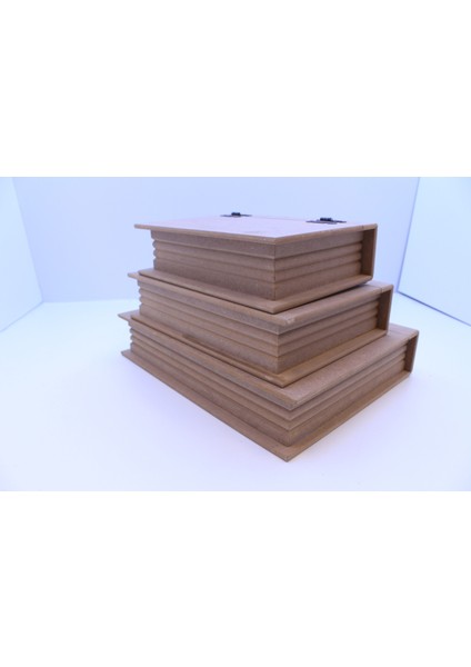 Ham Ahşap 3'lü Kitap Kutu fiyatları