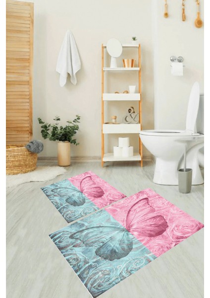 Banyo Paspası , Sünger Dolgulu Klozet Takımı, Yıkanabilir Halı, Kaymaz Taban Halı, Halı