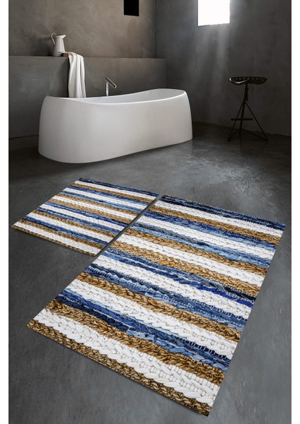 Banyo Paspası , Sünger Dolgulu Klozet Takımı, Yıkanabilir Halı, Kaymaz Taban Halı, Halı
