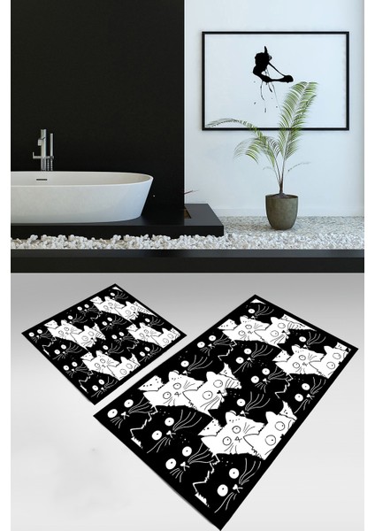 Banyo Paspası , Sünger Dolgulu Klozet Takımı, Yıkanabilir Halı, Kaymaz Taban Halı, Halı