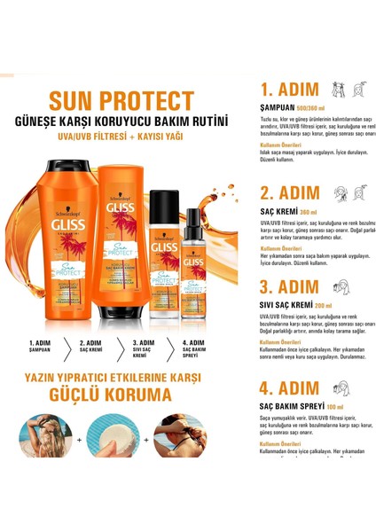 Summer Repair Sun Protect Koruyucu Şampuan 360 ml (3 Adet)