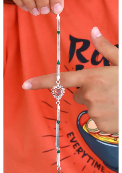 Zultanit Taşlı Damla Telkari Kadın Gümüş Bileklik fiyatları