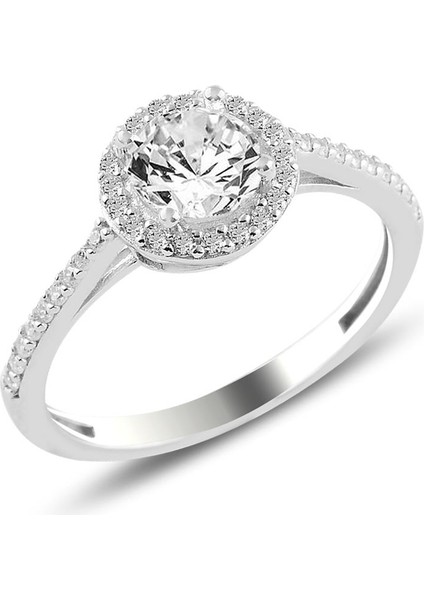 Gümüş Rodyumlu Zirkon Taşlı Yuvarlak Üçlü Set modelleri