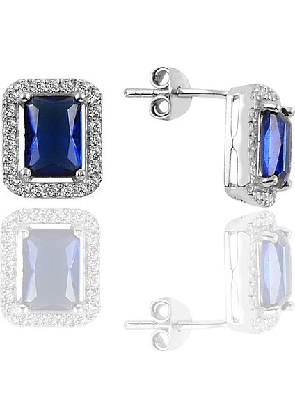 Gümüş Rodyumlu Safir Baget Taşlı Üçlü Set fırsatları