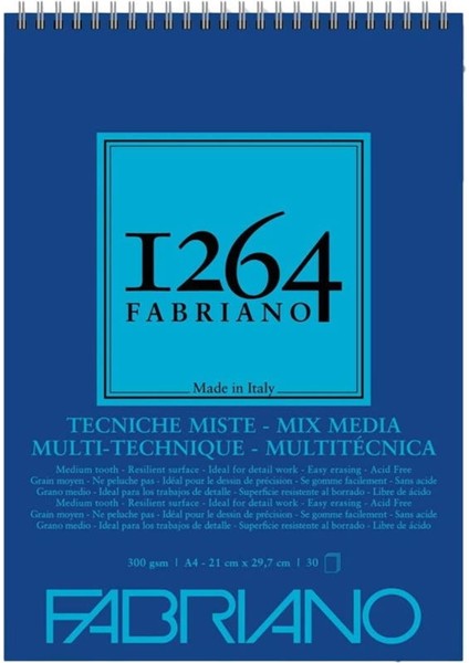 1264 Mix Media Defter 300 gr A4-30 Yaprak Spiralli