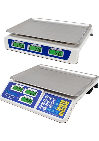 ACS-809T+C 40 kg Elektronik Terazi (Şarjlı + Adaptörlü)