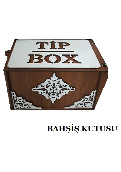 Show Bazaar Tip Box Ahşap Kumbara Tipbox Kilitli Bahşiş Kutusu