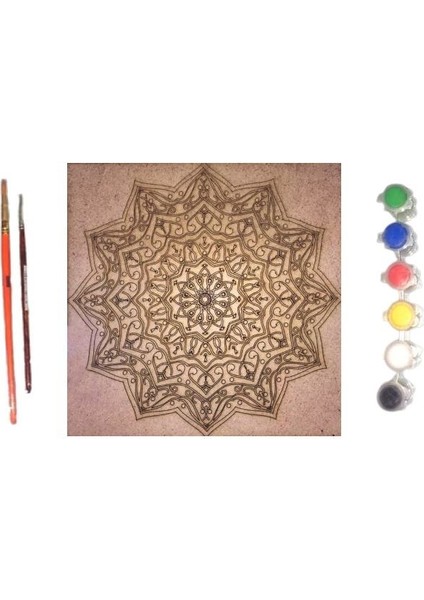 Mandala Desen-60 Ahşap Boyama Seti