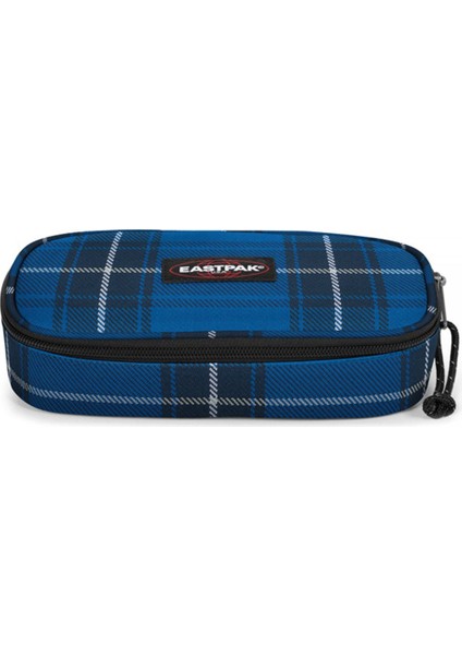 EK717K401 Oval Single Checked Kalem Çantası Blue