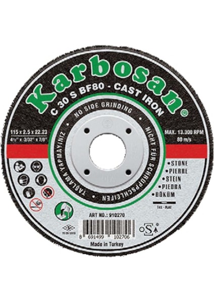 115X2.5X22.23 Karbosan Mermer Kesici